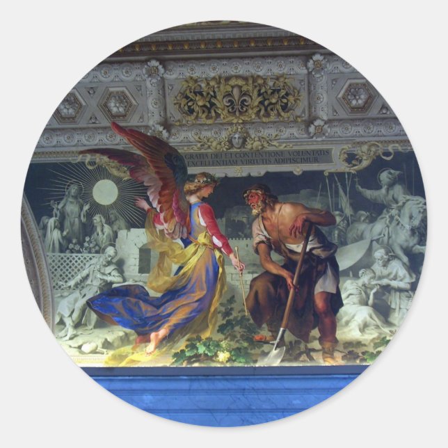 Adesivo Redondo Teto no Museu do Vaticano em Roma (Frente)