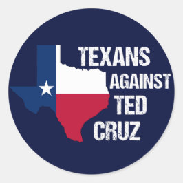 Adesivo Redondo Texanos contra Ted Cruz Texas Democrat
