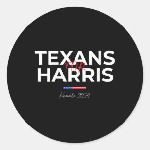 Adesivo Redondo Texanos femininos Para Kamala Harris Texanos 2024