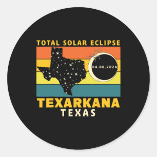 Adesivo Redondo Texarkana Texas Total Solar Eclipse 2024