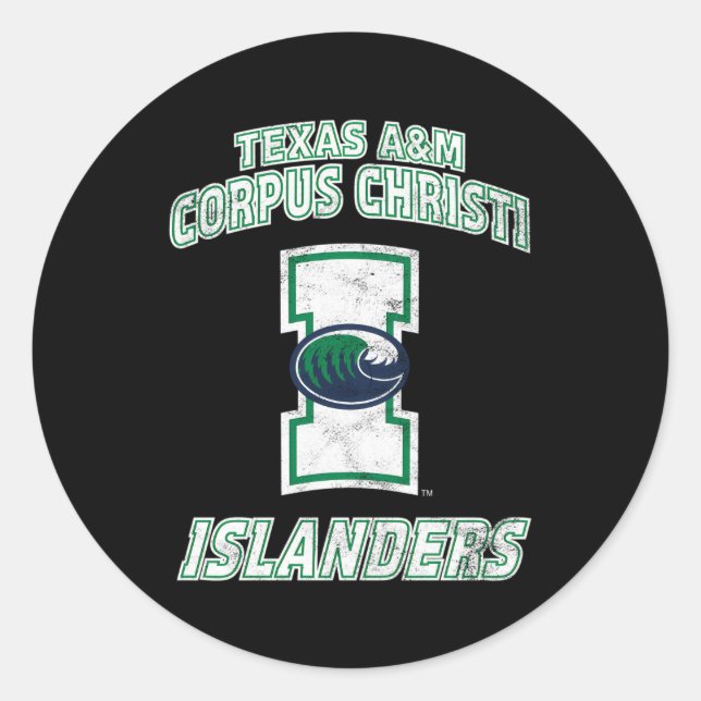 Adesivo Redondo Texas Am-Corpus Christi Tamucc Islanders Large (Frente)