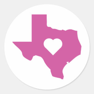 Adesivo Redondo Texas cor-de-rosa