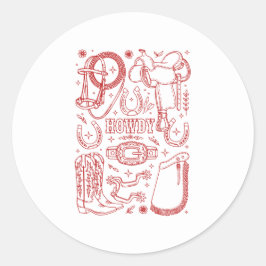 Adesivo Redondo Texas Cowboy Pack