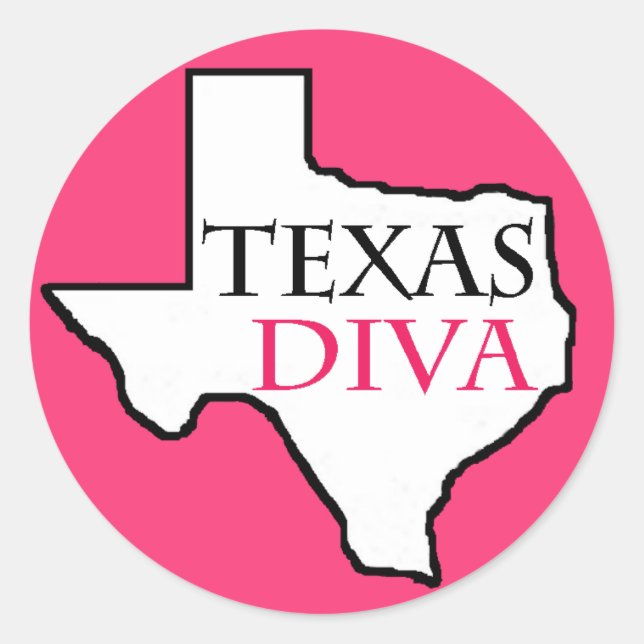 Adesivo Redondo "Texas Diva" Stickers (Frente)