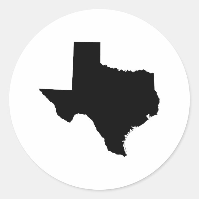 Adesivo Redondo Texas em preto e branco (Frente)