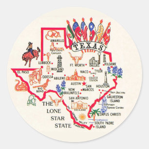 Adesivo Redondo Texas - Estado da Estrela Solitária