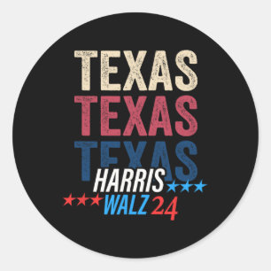 Adesivo Redondo Texas For Kamala Harris Tim Wheimer 2024 Retro