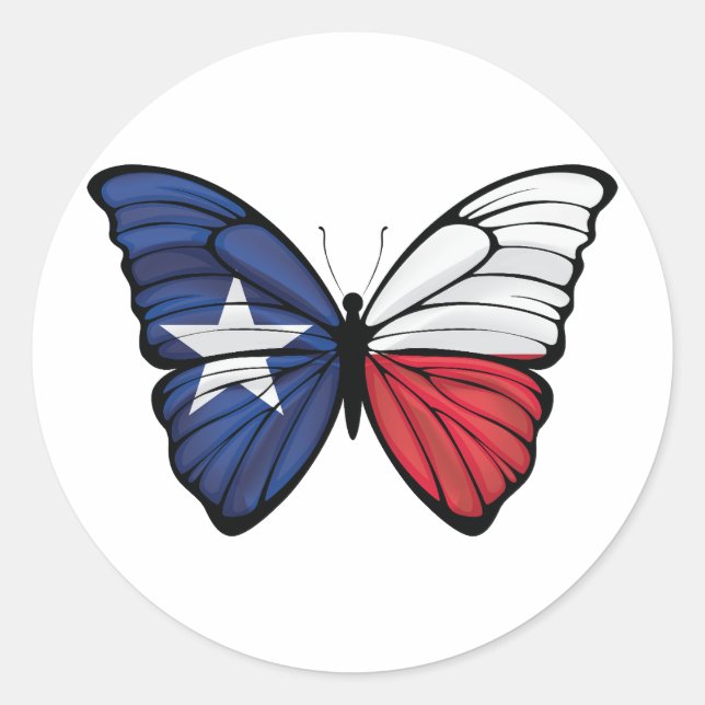 Adesivo Redondo Texas Hypolimnas Butterfly Classic Round Sti (Frente)