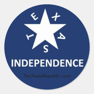 Adesivo Redondo Texas Independence Sticker