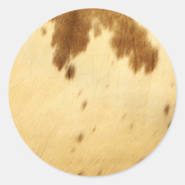 Adesivo Redondo Texas Longhorn Cowhide Animal fur Impressão Patter