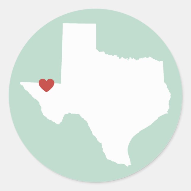Adesivo Redondo Texas Love - Customizable Sticker (Frente)