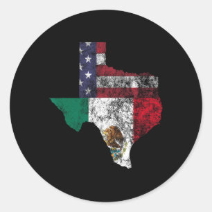Adesivo Redondo Texas Mexico American Flag Cinco De Mayo Mexicano 