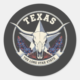 Adesivo Redondo Texas: O Estado da Estrela Solitária