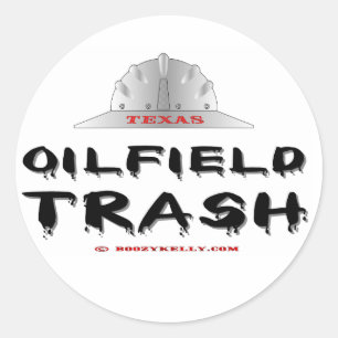 Adesivo Redondo Texas Oilfield Trash, Oil Field Sticker