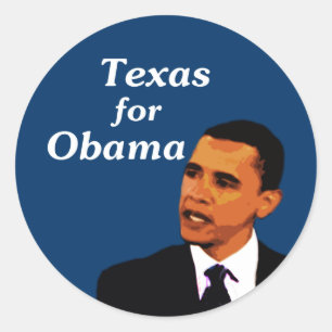 Adesivo Redondo Texas para Barack Obama