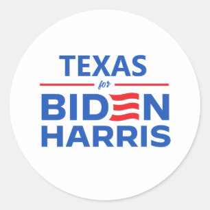 Adesivo Redondo Texas para Biden Harris