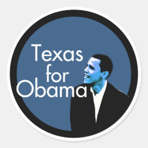 Adesivo Redondo Texas para Obama