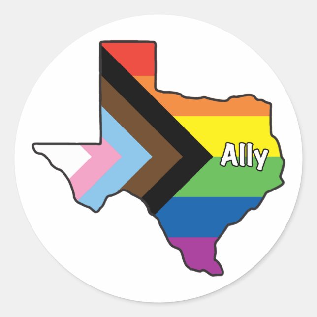 Adesivo Redondo Texas Pride Ally (Frente)