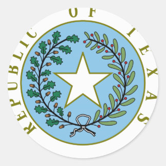 Adesivo Redondo Texas (República do Texas Seal Color)