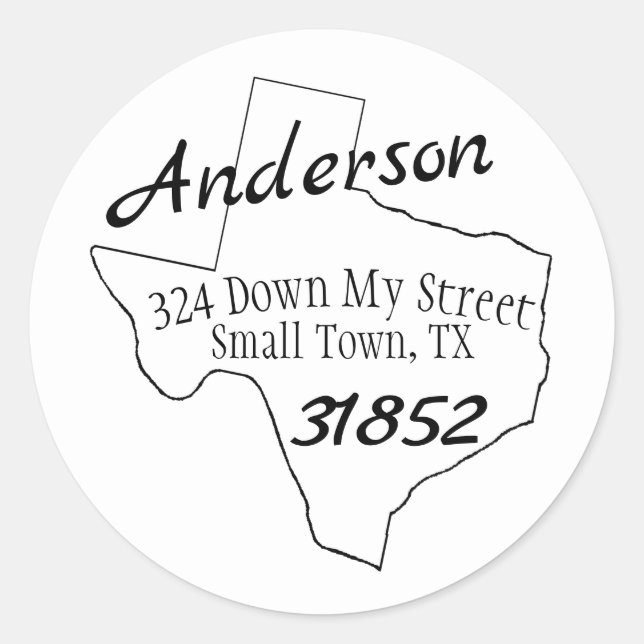 Adesivo Redondo Texas Round Address (Frente)