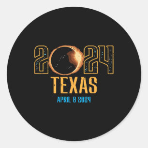 Adesivo Redondo Texas Solar Eclipse 2024 Totality April 8 Men Wome