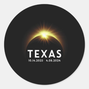 Adesivo Redondo Texas Solar Eclipse Annular 2023 Totalidade abril 