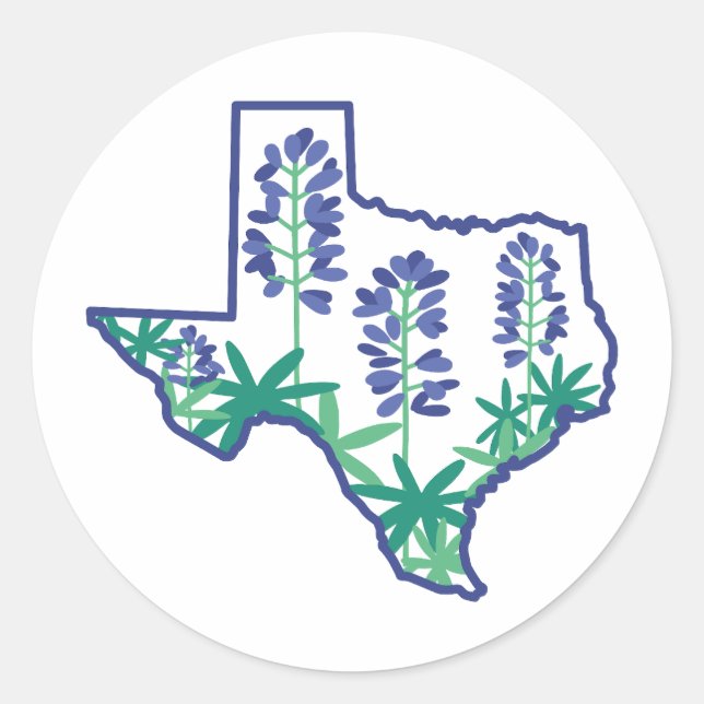 Adesivo Redondo Texas Sticker, Texas State Sticker, Texan, Texas (Frente)