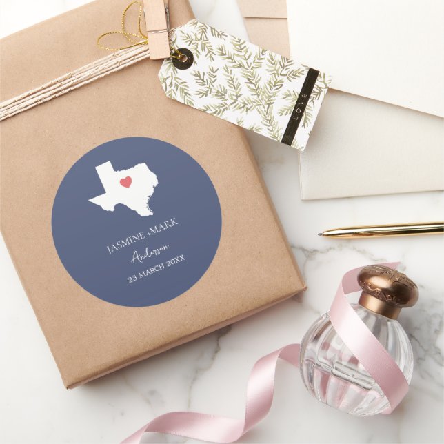 Adesivo Redondo Texas Wedding Party Custom  (Presentear)