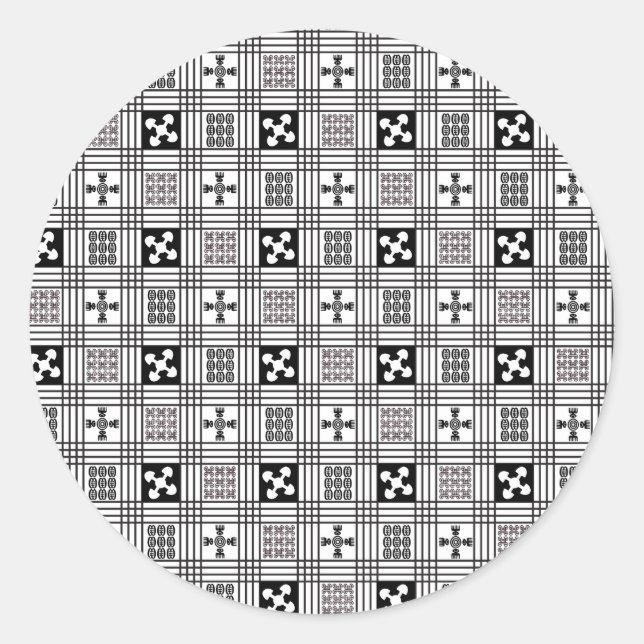 Adesivo Redondo Têxteis da África Ocidental (Frente)