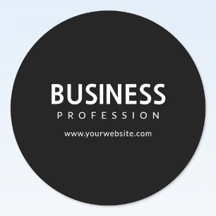 Adesivo Redondo Texto Branco moderno simples a preto