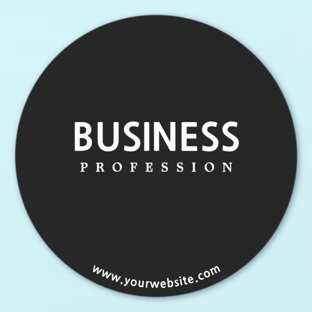 Adesivo Redondo Texto Branco moderno simples a preto (Criador carregado)