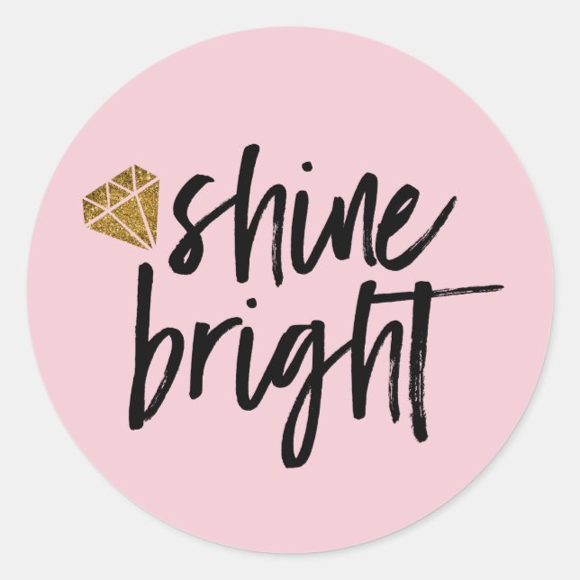 Adesivo Redondo Texto Brilhante Gráfico com Brilho com Diamante Do (Frente)