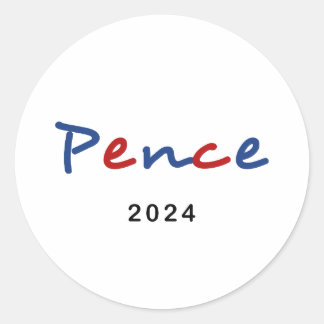 Adesivo Redondo Texto Colorido do Script Mike Pence 2024