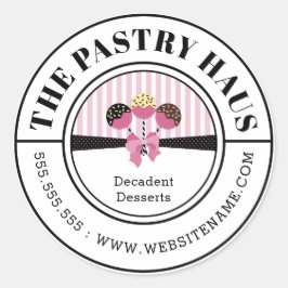 Adesivo Redondo Texto Curvo de Pop de Bolo Elegante