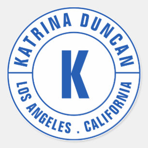 Adesivo Redondo Texto Curvo do Monograma Real Real Moderno