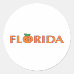 Adesivo Redondo Texto da laranja de FLORIDA