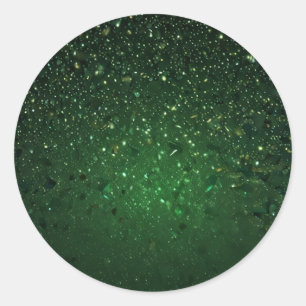 Adesivo Redondo Texto de adição de brilho verde legante
