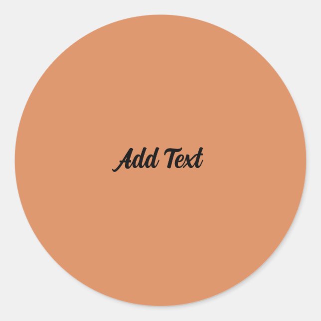 Adesivo Redondo Texto de adição em laranja persa personalizado (Frente)