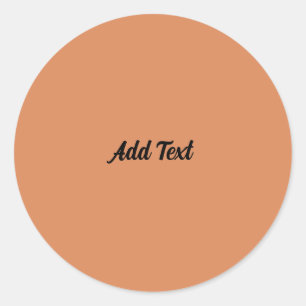 Adesivo Redondo Texto de adição em laranja persa personalizado