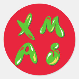 Adesivo Redondo Texto de Bolha do Xmas