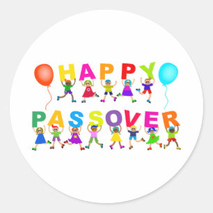 Adesivo Redondo Texto de Cartografia Gelada de Passover Feliz Text