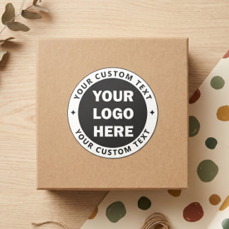 Adesivo Redondo Texto de Logotipo Personalizado Marcação Comercial