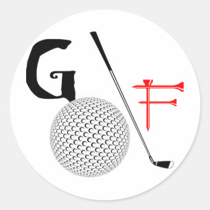 Adesivo Redondo texto do golfe