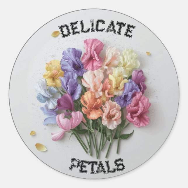 Adesivo Redondo Texto do Nome Personalizar Pente-Flor Docente (Frente)