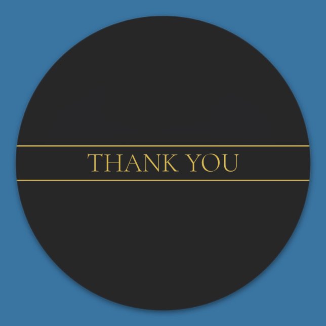 Adesivo Redondo Texto e Linhas Douradas Personalizáveis Clássicas (Criador carregado)