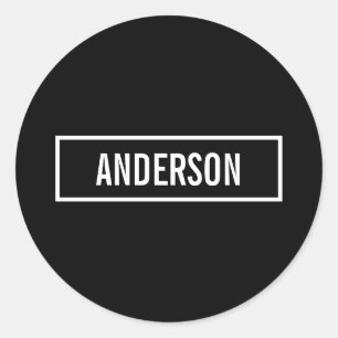 Adesivo Redondo Texto editável moderno no quadro de estilo de logo