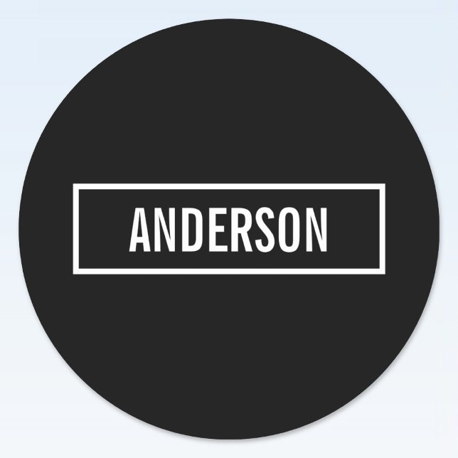 Adesivo Redondo Texto editável moderno no quadro de estilo de logo (Criador carregado)