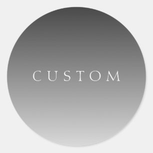 Adesivo Redondo Texto Elegante sobre Gradiente de Soma de Cinzas M