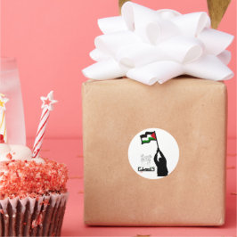 Adesivo Redondo Texto em árabe da Palestina livre