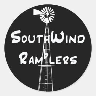 Adesivo Redondo Texto Horizontal Branco do Sticker Preto